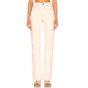 GRLFRND Melanie High Rise Bootcut size 24 in cream